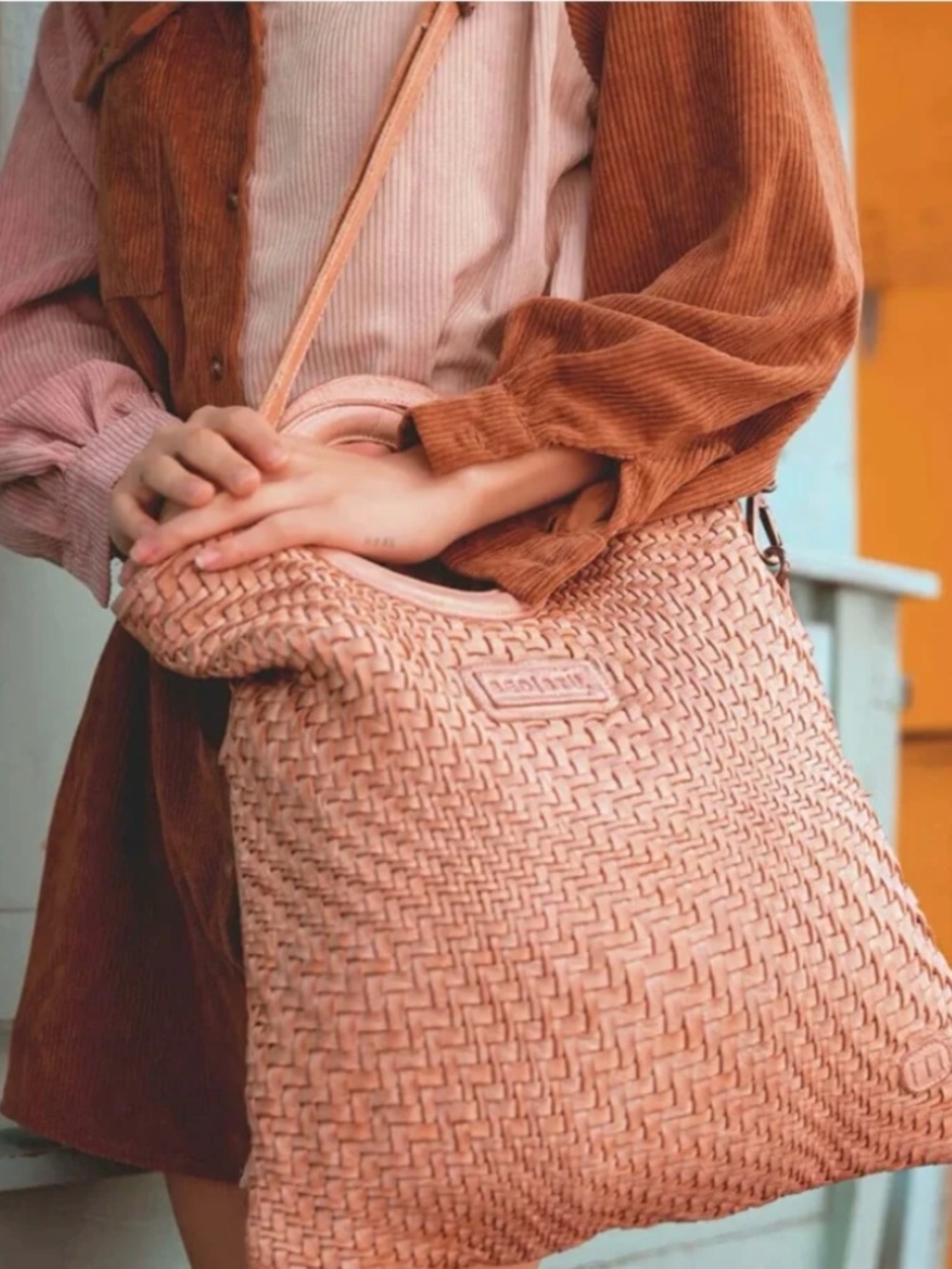 Bed Stu Adele Woven Leather Bag | Old Rose